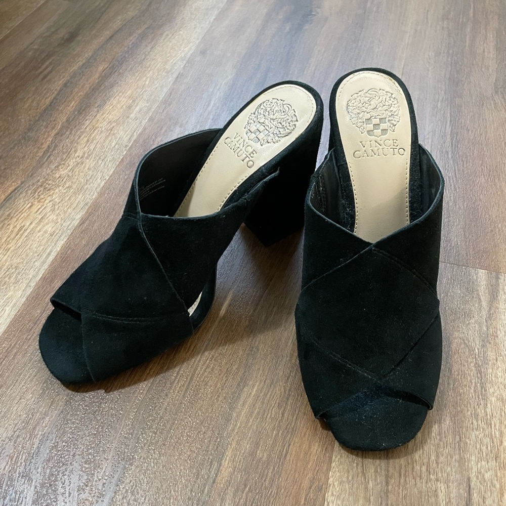 Vince Camuto Black Suede Mule